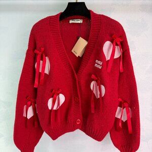 Miu Miu new red knitted cardigan